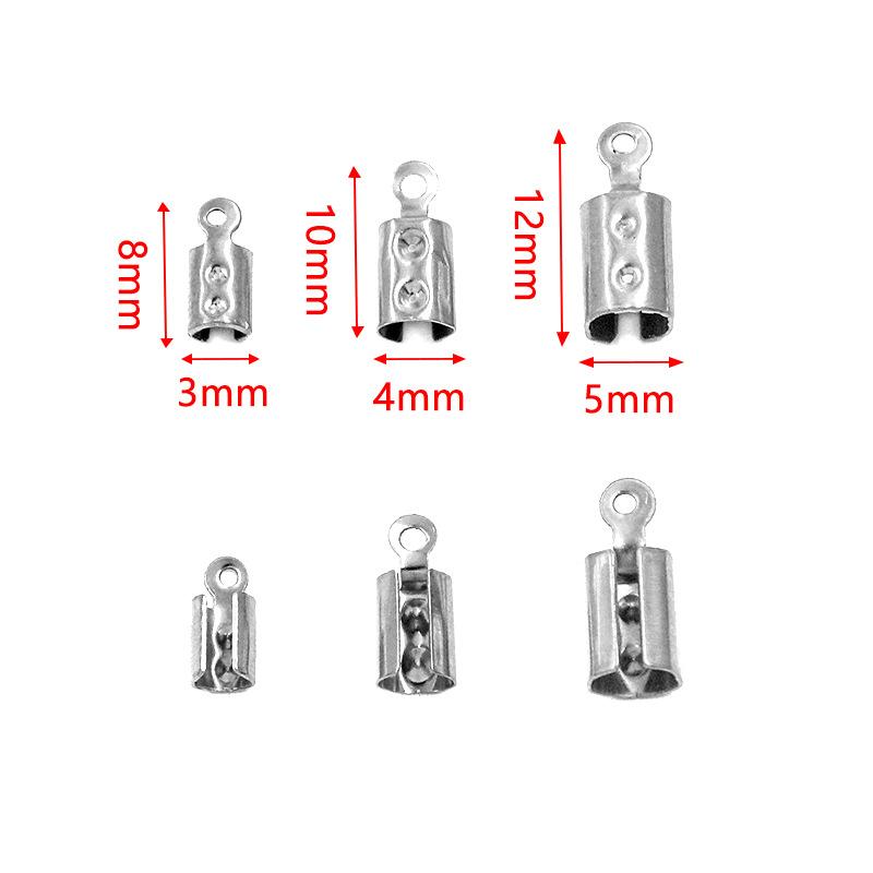 10Pcs Chain Buckle Rope Buckle Leather Rope Connection Buckle DIY Bracelet Anklet Handmade Jewelry Accessories 3x8mm серебряный