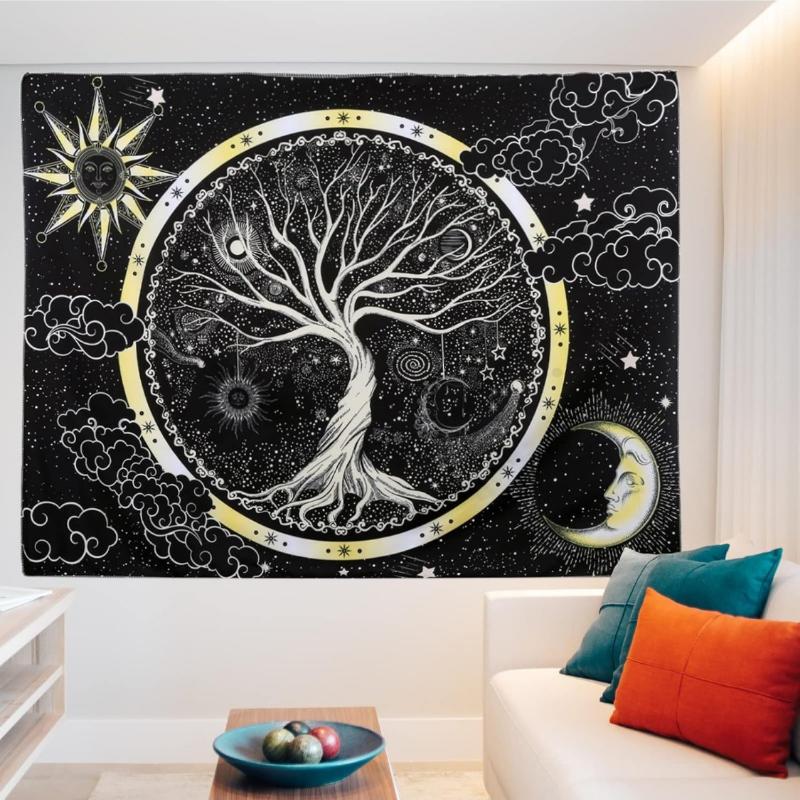 Tapestry For Bedroom Aesthetic,Black And White Tapestry,Tree Of Life Tapestry,Boutique Wall Hanging Mandala Tapestry 70x100CM