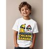 T-shirt per Bambini Stampa Cartone Animato Pollo Banana Estate Girocollo Manica Corta Casual Sportiva Moda Abbigliamento Ragazzi Ragazze Top