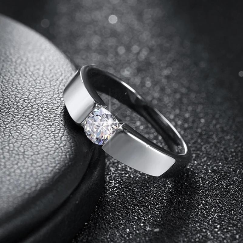 Charm 925 Sterling Silver Rings for Women Shining Crystal Size 7/8/9/10 Fashion Party Gifts Engagement Wedding Jewelry