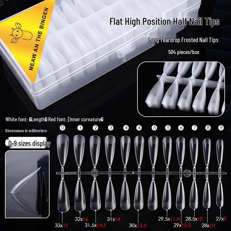 540 Ultra-Thin Transparent Half-Cover False Nail Tips - Seamless, No Carving Required