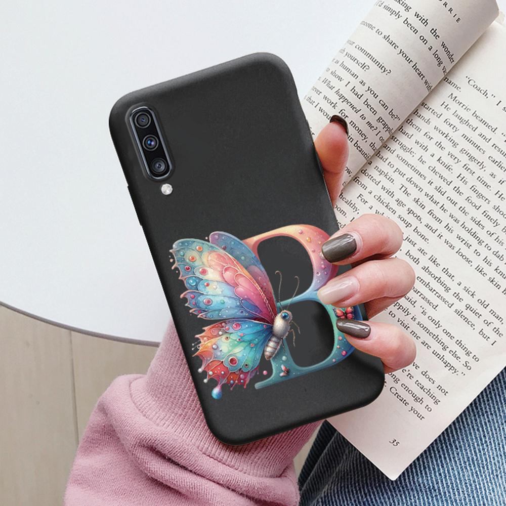 Colorful Letter Love Flower Butterfly Phone Case For Samsung Galaxy A50 A50S A06 A10 A11 A07 Girls Shell Shockproof Bumper Cover