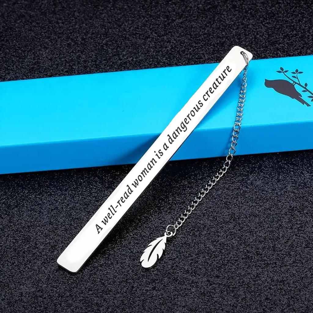 Stainless Steel Bookmarks Inspirational Bookmarks Pendant Bookmarks Metal Bookmarks Page Divider for Teacher Book Lover