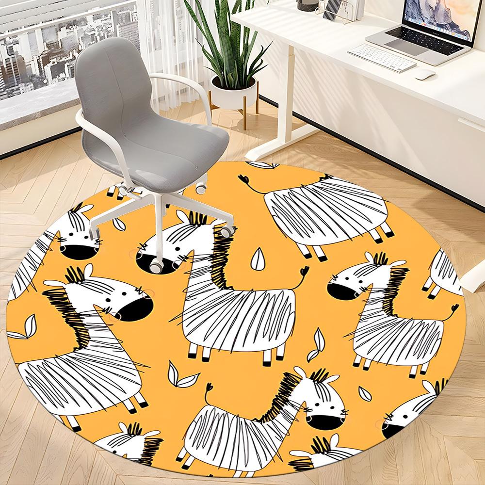 1pc Zebra Pattern Chair Carpet for Office, Non-slip, Soft and Durable Office Rug for  Decoration, Perfect for Office yy260325088
