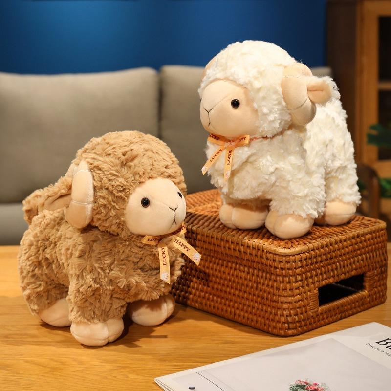 Cute Simulation Lamb Goat Doll Plush Toy Curly Sheep Doll Children'S Company Soothing Doll