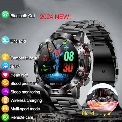 2024 Smart Watch Herr Blodtryck Blodsyre EKG+PPG Bluetooth Call Sport Fitness Tracker Smartwatch för IOS