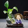 Glass Vase Lovely Transparent Plant Terrarium Glass Vase Desktop Decoration Green Radish Hydroponic Creative Personalized  Vase