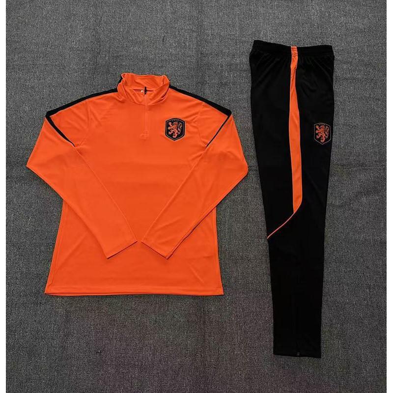Adult National Team Soccer Training Jerseys Long Sleeve Half Zip Cotton Blend Sports Wear