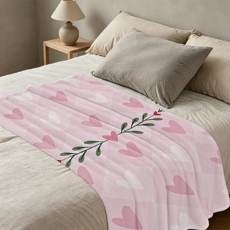 Heart Series Plush Fleece Blanket Soft, Warm & Cozy for Home, Ideal Valentine's Day Gift