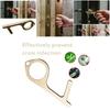 Portable Contactless Safety Door Opener Golden Alloy Key For No Touch Convenience