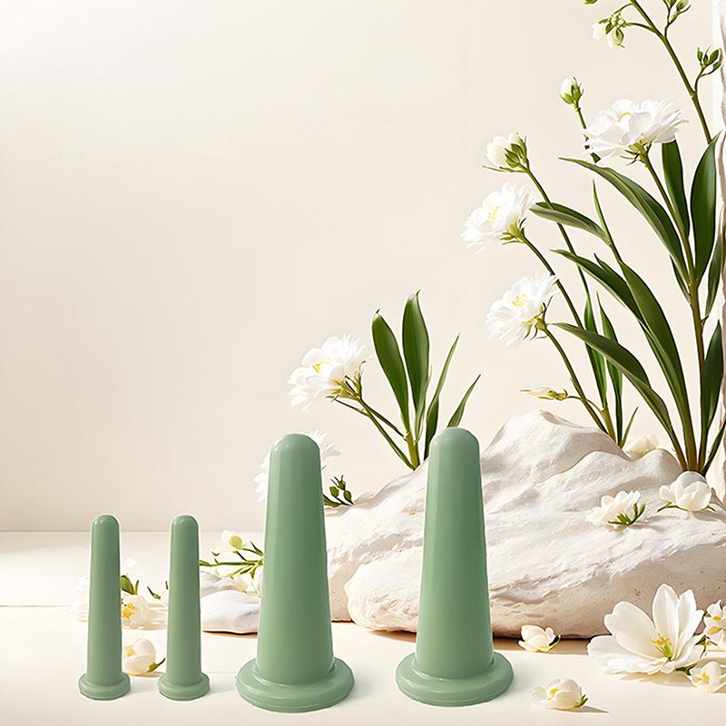 Silicone Vacuum Cupping Massage Jars Anti Cellulite Massage Facial Suction Cups Face Neck Lift Skin Scraping Guasha Anti Wrinkle