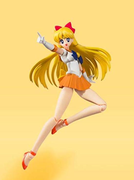 TAMASHII NATIONS Pretty Guardian Sailor Moon Sailor Venus Color 140mm ABS PVC Painted Movable Figure S.H.Figuarts -Animation Edition- Approx. &