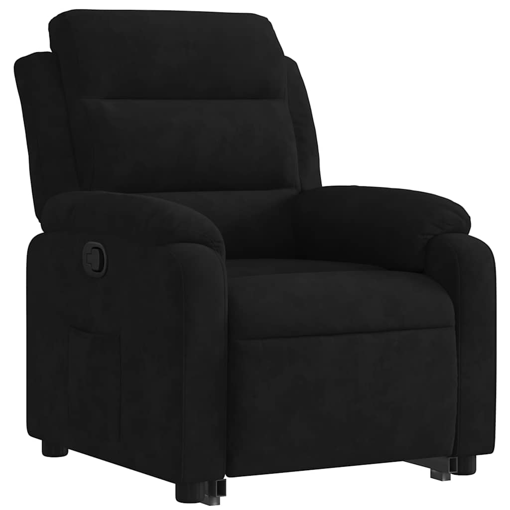 Vidaxl Lift-Up Recliner, Black, Velvety