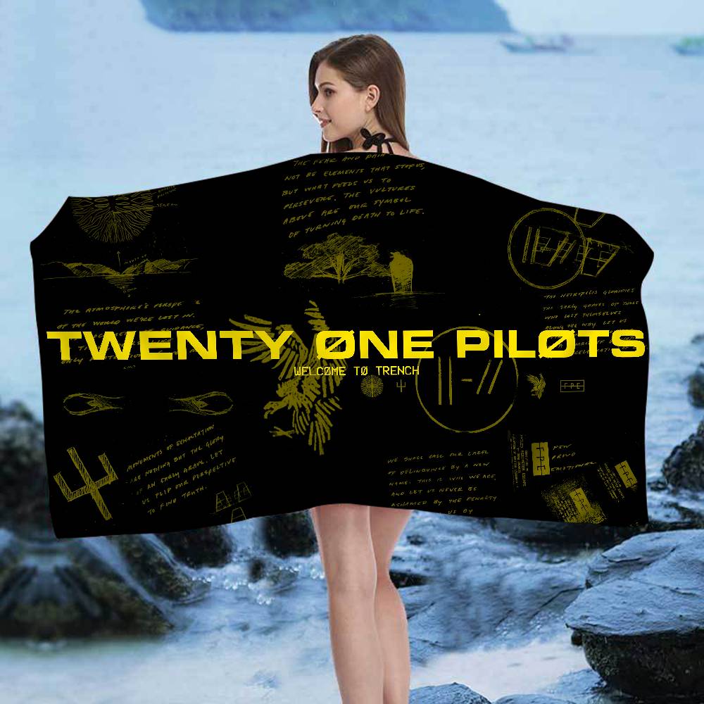 Popular T-Twenty One Pilot Band Big Microfiber Beach Towels Quick Dry Towel Sand Beach Towels Pool Towel for Travel Yoga
