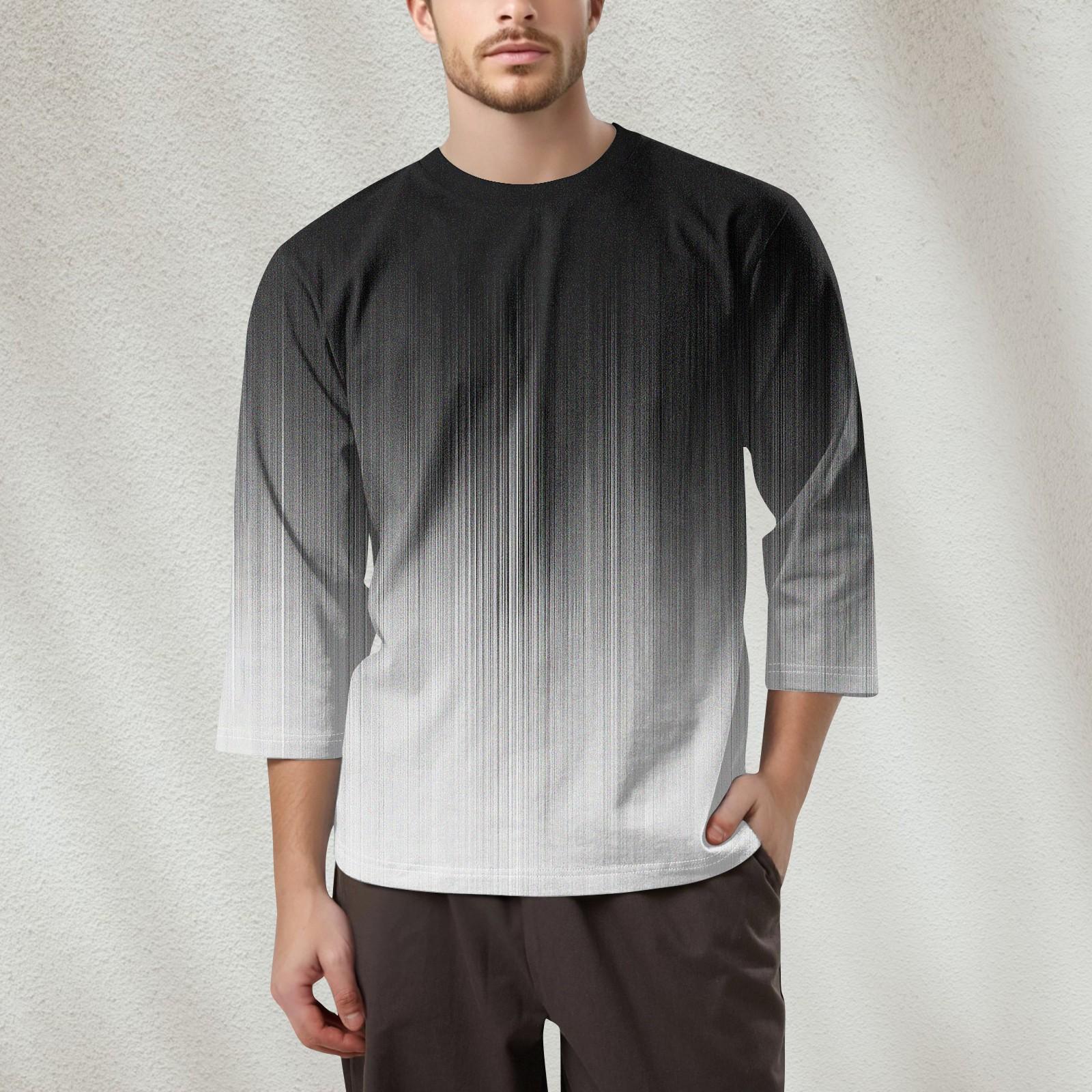 

Мужская модная футболка с круглым вырезом и рукавом 3/4 XXXXL