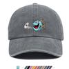 A Humorous And Stylish Animated Print Baseball Cap in Modern Sports Style This Black Papa Trucker Hat Features a Vintage Curv