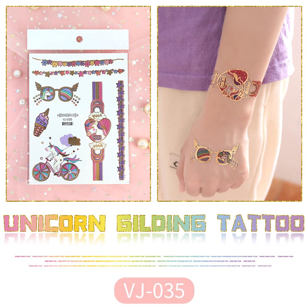 Metallic Unicorn Temporary Tattoos for Kids