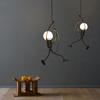 Modern Hanging Chandelier Creative Iron People Lamp Elegant Hanger 