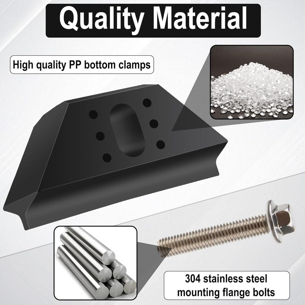 Base Clamp Battery Hold Down, Battery Hold Down with 304 Stainless Steel Bolt Kit, Compatible with Select