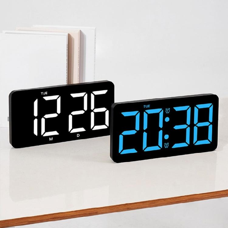 Wall Clock Customizable Digital Clock Date/Temperature Display Bedroom Alarm