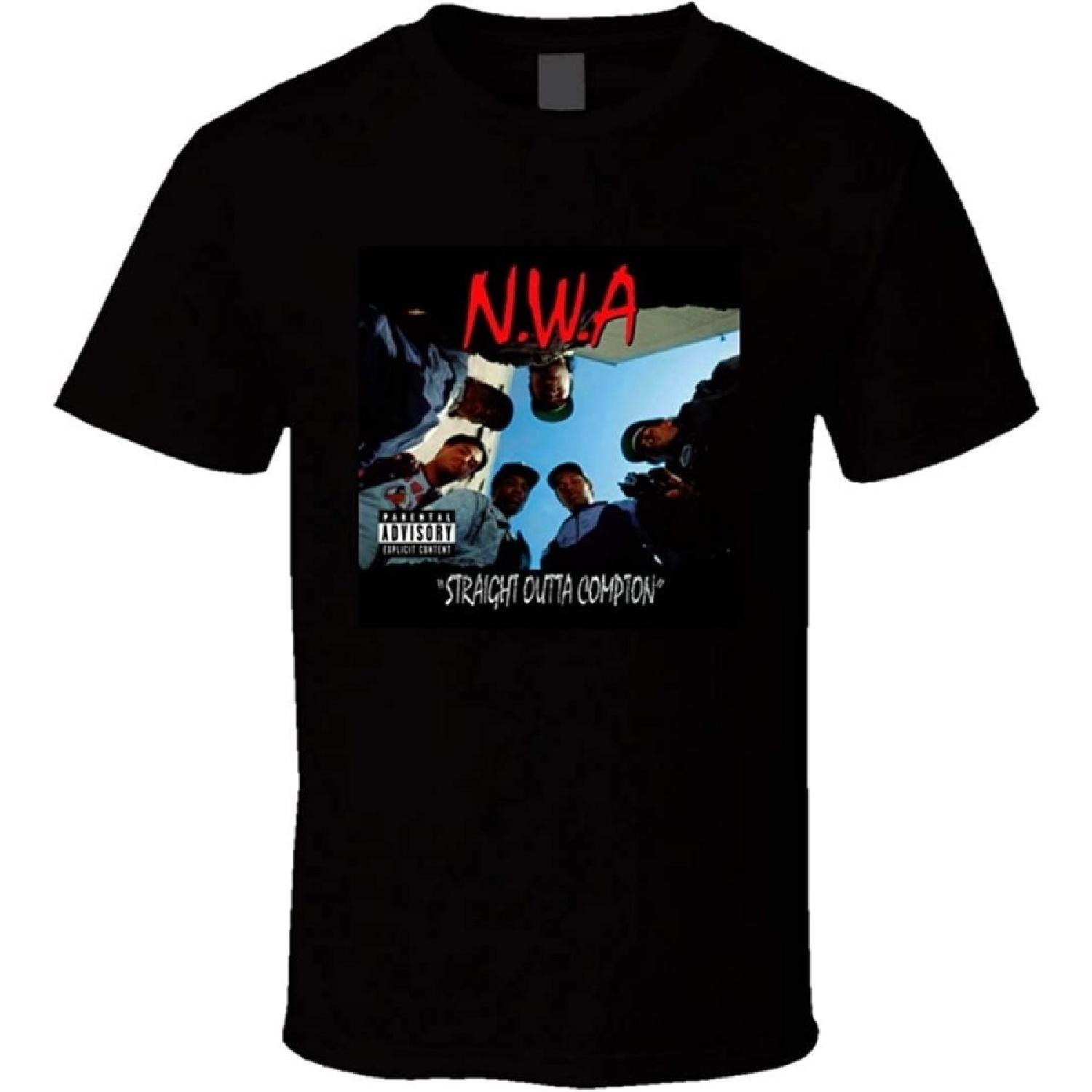 NWA Straight Outta Compton Album Vintage Shirt Adult Black T-Shirt S чёрный