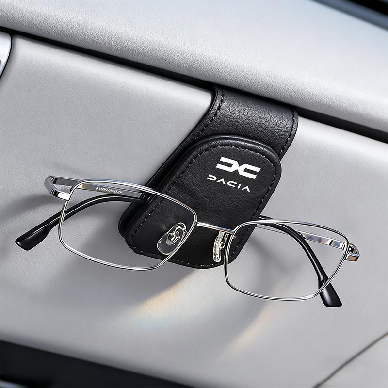 BGS1 Car Glasses Sun Visor Box Auto Sunglasses Clip Card Accessories For Dacia Bigster Spring Duster Sandero Lodgy Jogger Mcv Logan