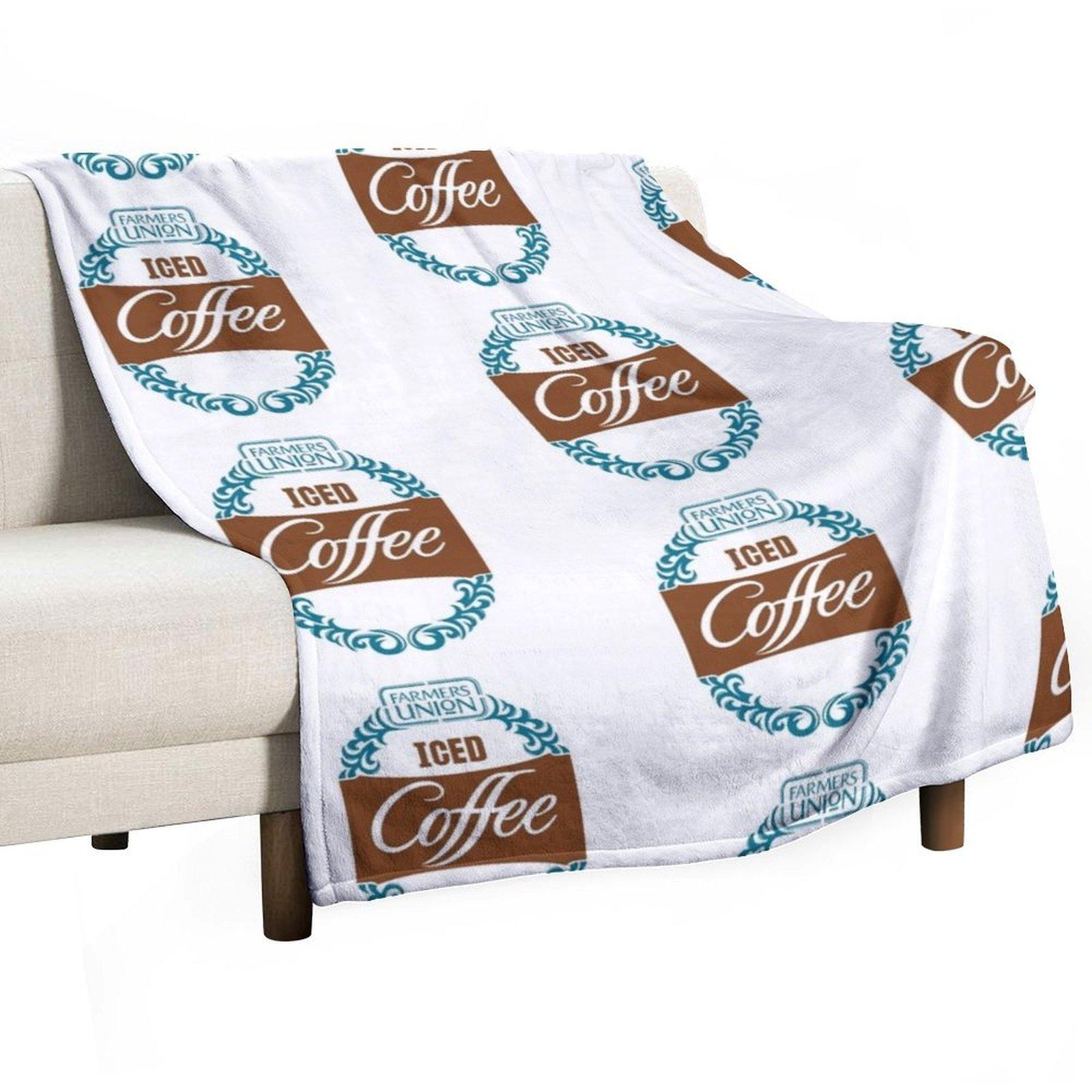 Farmers Union Iced Coffee Support Throw Blanket Shaggy Soft Plush Plaid Thin Sofa Blankets 30x40in