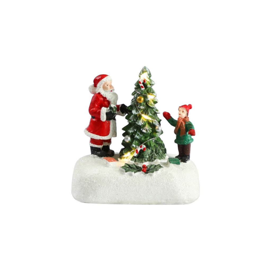 Elderly & Child Snowman Figurine Set - Heartwarming Winter Decor For Family-Friendly Holiday Display