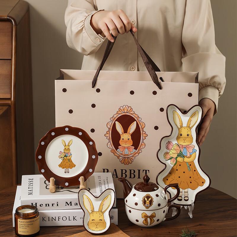 Linpan Retro Rhea Rabbit Ceramic Afternoon Tea Set