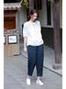 Autumn 2025 Women's Cotton-Linen Slimming Harem Pants - Versatile, Lightweight, Seven-Point Carrot Style