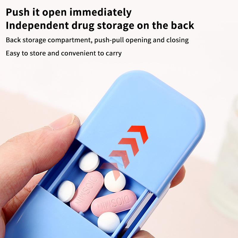 Multifunctional Medicine Tablet Cutter Pill Cutter Tablet Storage Box Medication Splitter Mini Portable Pill Dispenser