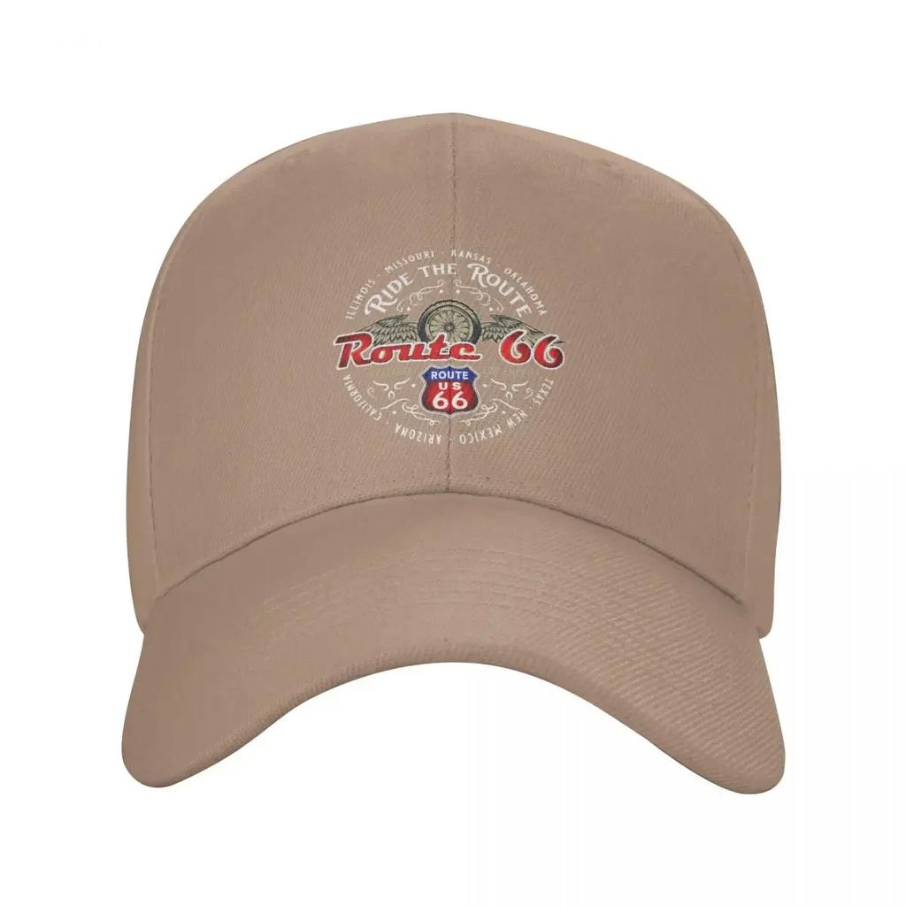 Custom Ride The Route Baseball Cap for Unisex Breathable Biker Motorcycle Cruise Americas Highway Dad Hat Outdoor Snapback