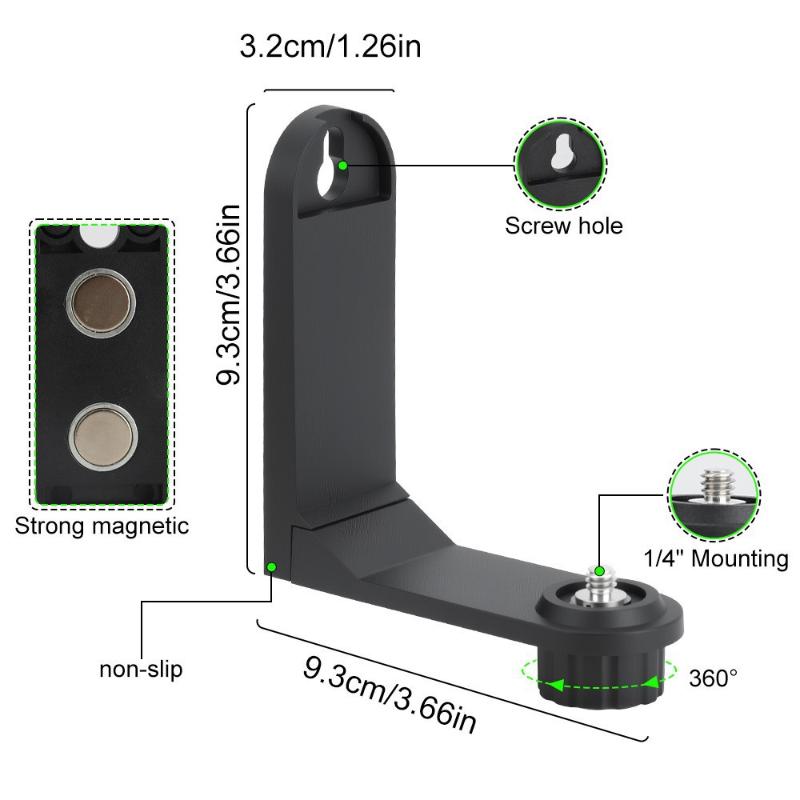 360 Degree Rotating Magnetic Foldable Level Holder Strong Magnetism Bracket For Laser Level With 1/4' Thread Convenient Storage