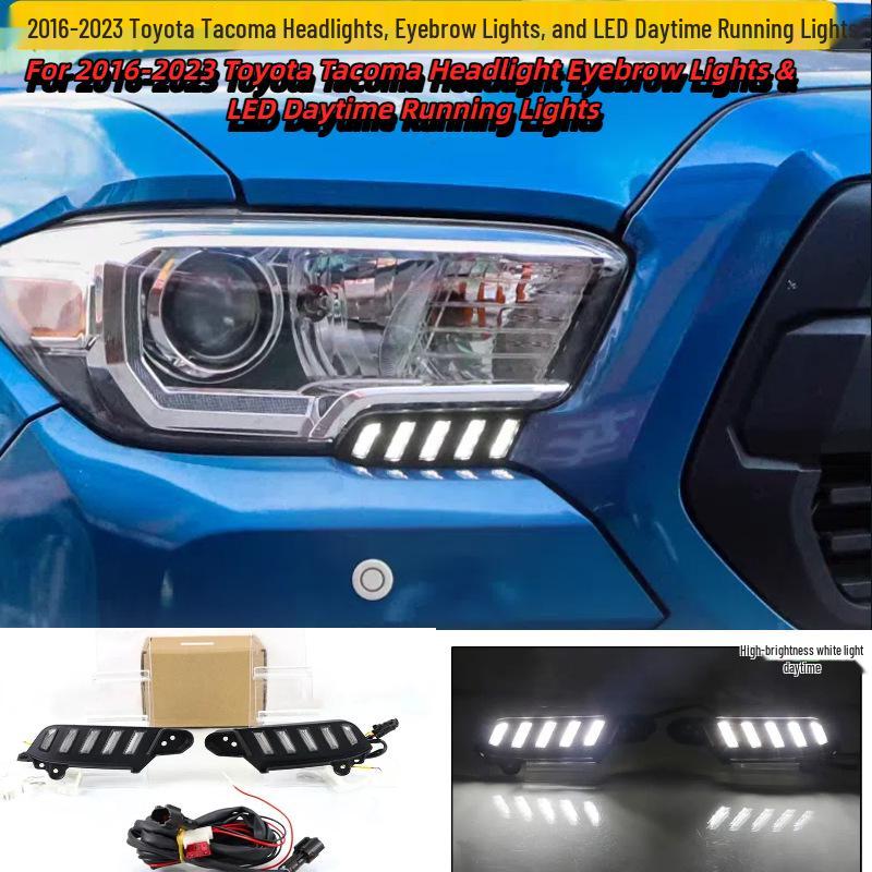 Compatible with 2016-2023 Toyota Tacoma headlights, eyebrow lights, and daytime running light upgrades.