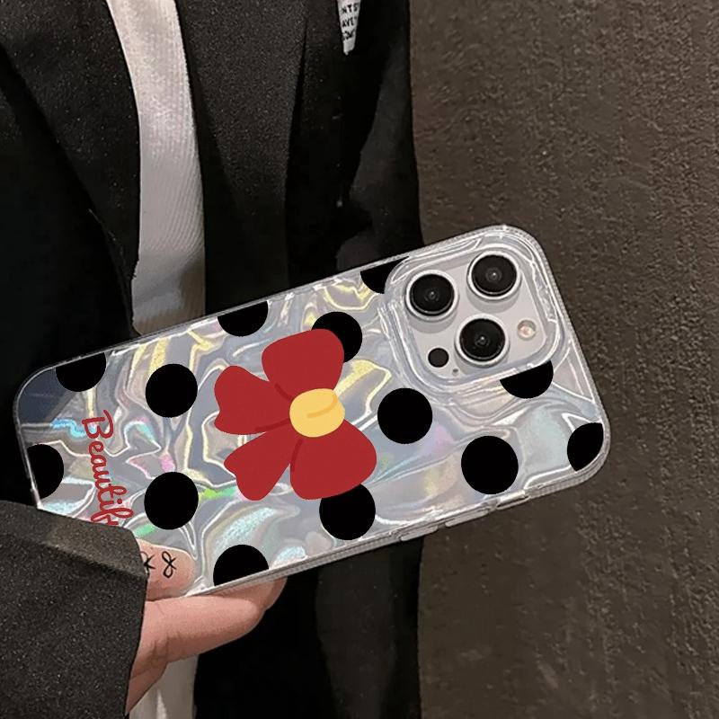 Pink Bow Love Heart Girls Water Texture Phone Case For Apple Iphone 15 16 14 13 Pro Max 16e 12 11 7 8 Plus XR SE Fundas Cover