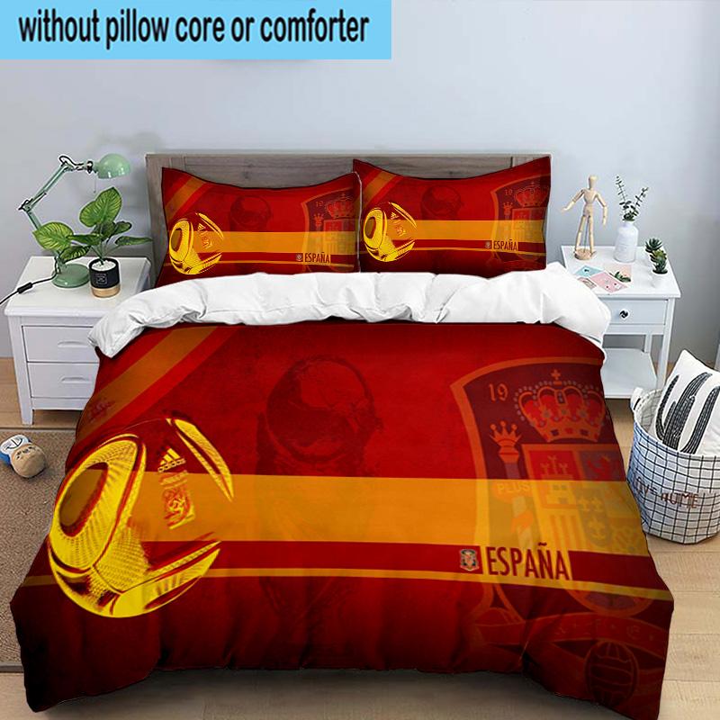 Spain Flag Map Art 3PCS Bedding set,Ideal for1pc Duvet Cover And 2pcs Pillowcases Perfect for Christmas gift,Ideal for Bedroom, Dormitory