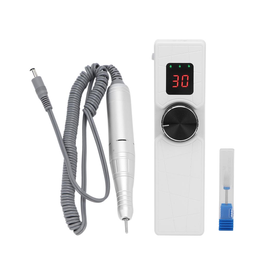 30000RPM USB Charging Electric Nail Drill Machine Portable Nail Grinding Polisher (White)