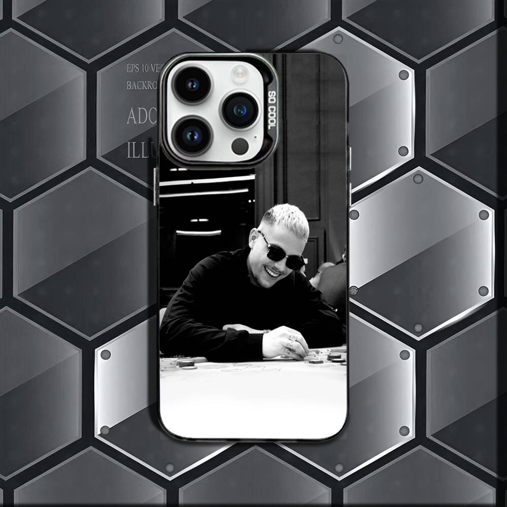Cool Rapper Phone Case IMD Color Silver Shell For IPhone 17,16,15,14,13,12,11 Pro P-PLK C-Chambre 140 Max Plus Black TPU