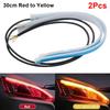 1/2Pcs 30cm DRL LED Strip RGB Turn Signal Durable Auto Headlights