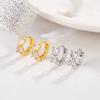 Bow Zircon Earrings, Earrings, Women's Niche High-end Design, Fashionable and Sweet Earrings.