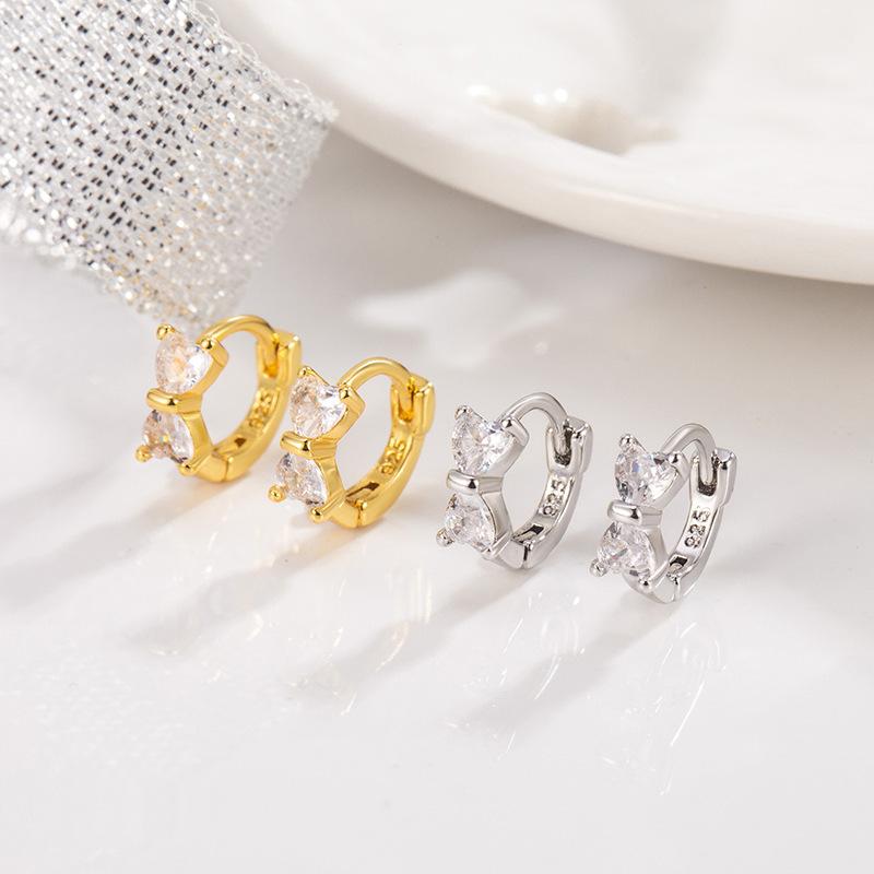Bow Zircon Earrings, Earrings, Women's Niche High-end Design, Fashionable and Sweet Earrings.