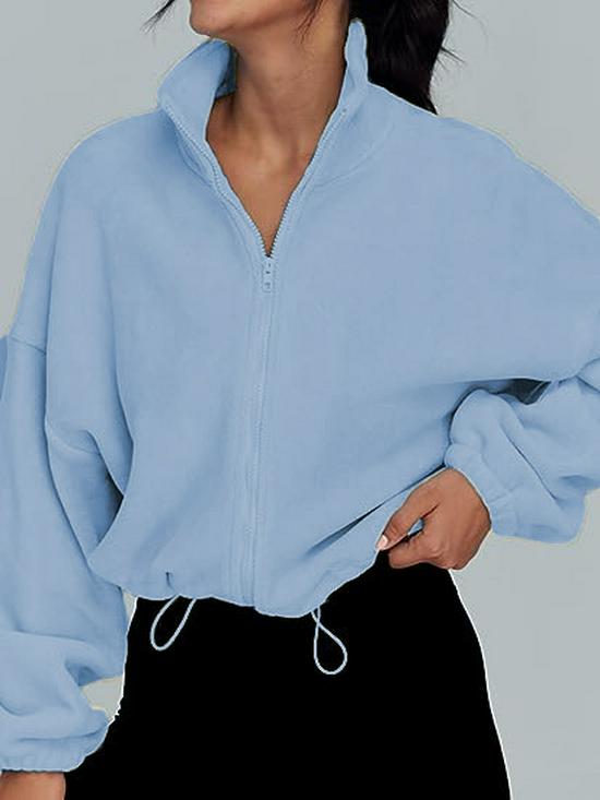 2025 European & American Women's Fleece-Lined Stand-Up Collar Sports Jacket