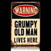 Vintage Metal Poster Elderly Warning Sign Wall Decor for Home Bar Cafe
