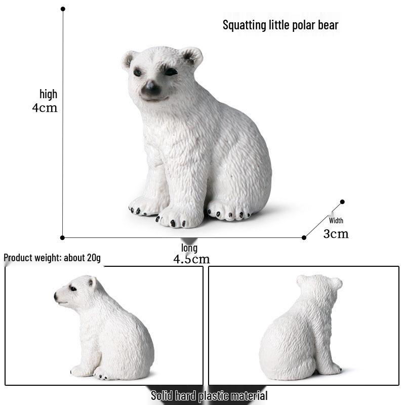 Realistic Polar Animal Toy Set: Polar Bear, Ferret, Reindeer, Seal, Orca, Arctic Hare, Walrus Figurines.