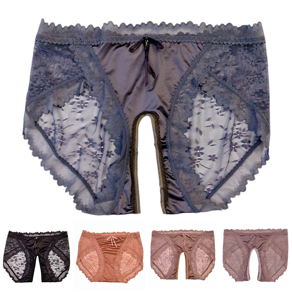 

Трусы с открытой промежностью Атлас Атлас Прозрачный Сексуальный Сексуальный Нижний Белье