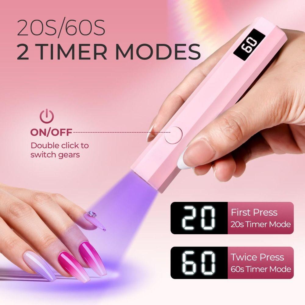 Foldable Nail Dryer with Stand Flash Cure Lamp Portable UV Nail Lamp for Gel Nails