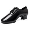 Men Latin Dance Shoes Man Salsa Tango Modern Leather Ballroom Dancing Shoes Low Heels Adults Children Boys Small Size Lace Up