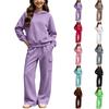 Boys Girls Hooded Tracksuit Set for Youth Kids Athletic Sportswear Outfit