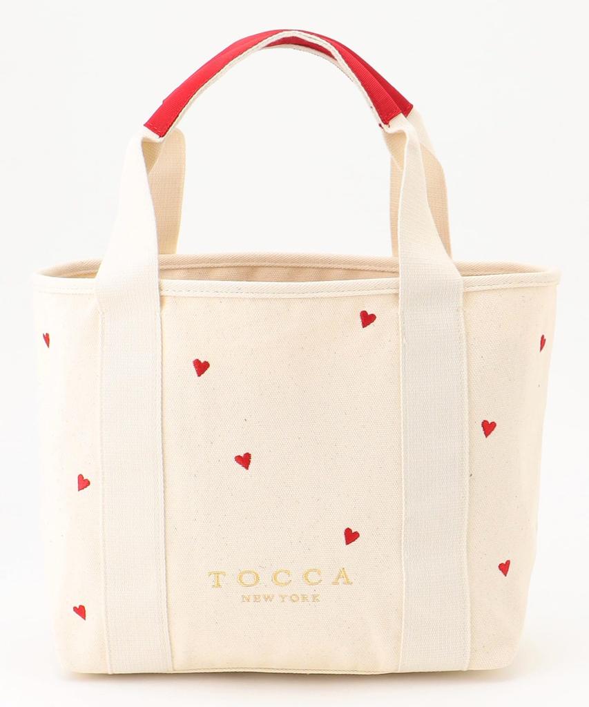 [TOCCA] LUCKY SHOWER CANVASTOTE Canvas Tote Bag (Off-White X Heart Pattern 2) Available In Otona Hyakka Collaboration Colors (Online & Select Stores
