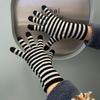 Winter Men Knitted Gloves Mobile Phone Touch Mitten Thicken Striped Striped